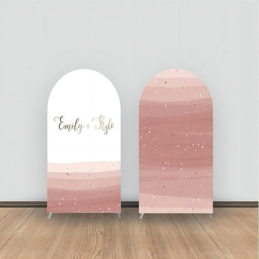 Lofaris Rose Gold White Double Sided Wedding Arch Backdrop