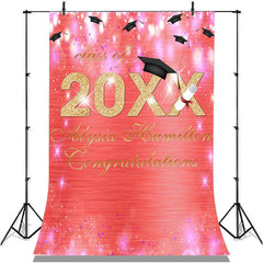 Lofaris Rose Pink Bokeh Glitter Gold Class Of 2022 Grad Backdrop