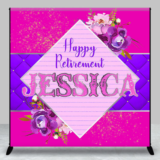 Lofaris Rose Pink Floral Custom Retirement Party Backdrop