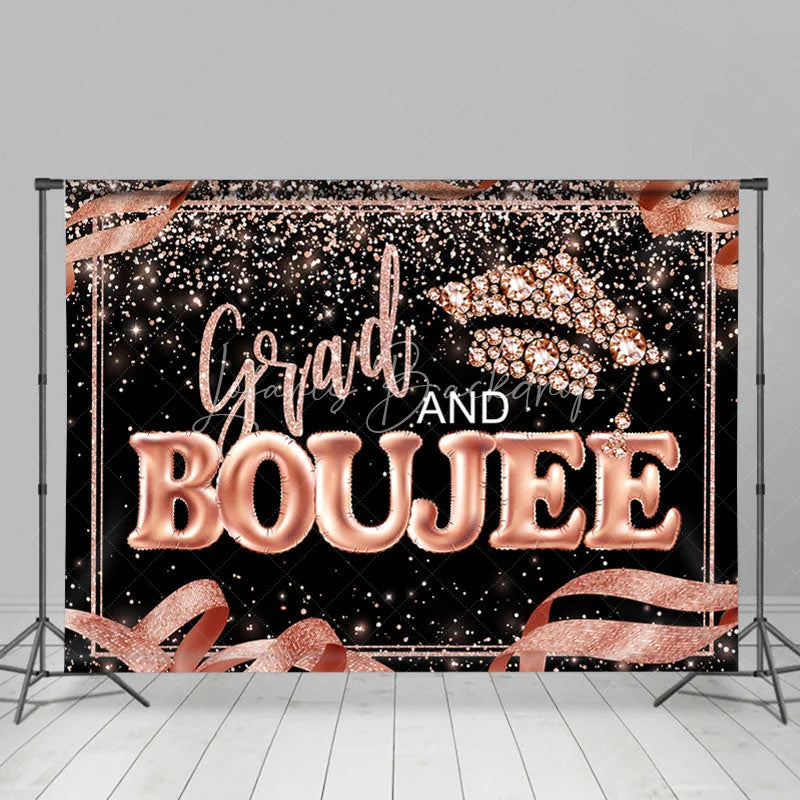Lofaris Rose Pink Glitter Grad And Boujee Bokeh Backdrop