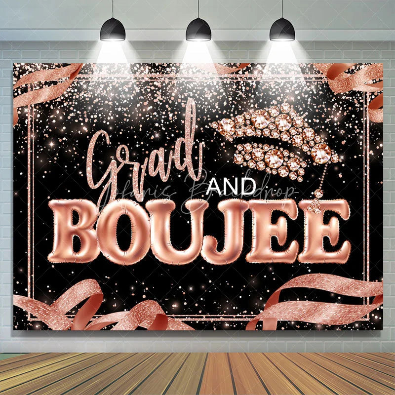 Lofaris Rose Pink Glitter Grad And Boujee Bokeh Backdrop