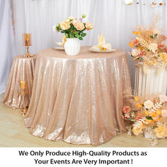 Lofaris Rose Pink Glitter Sequin Banquet Round Table Cover