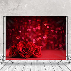 Lofaris Rose Red Heart Bokeh Valentines Day Photo Backdrop