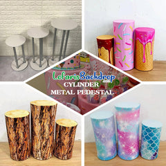 Lofaris Round 3pcs Display Cylinder Metal Pedestals Plinths