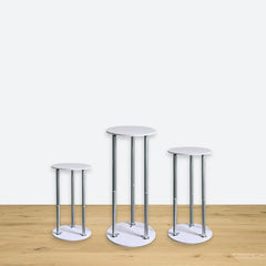 Lofaris Round 3pcs Display Cylinder Metal Pedestals Plinths