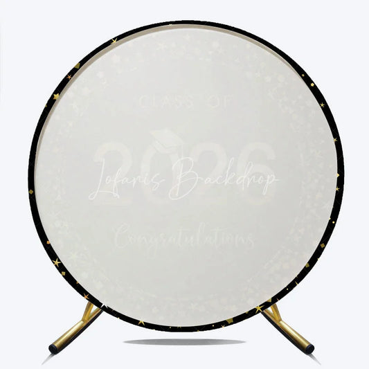 Lofaris Round Black And Gold Class 2026 Graduation Backdrop