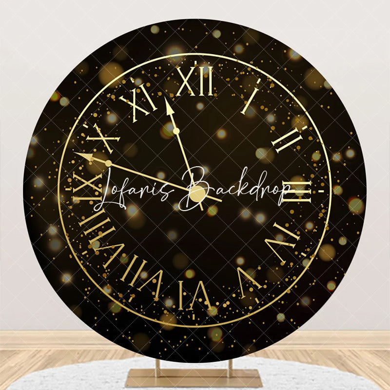 Lofaris Round Black Bokeh Laeacco Clock Birthday Backdrop