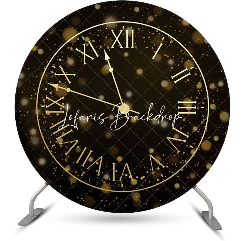 Lofaris Round Black Bokeh Laeacco Clock Birthday Backdrop