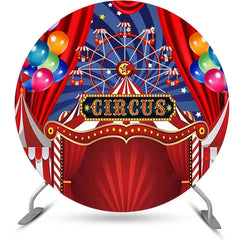 Lofaris Round Blue Red Circus Tent Balloon Party Backdrop