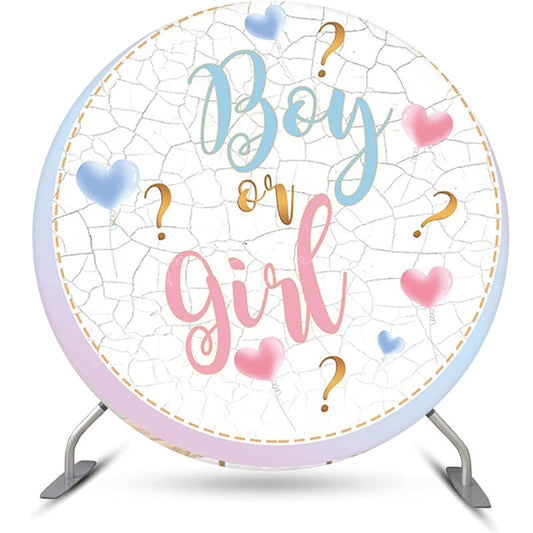 Lofaris Round Boy Or Girl Marbled Backdrop For Gender Reveal