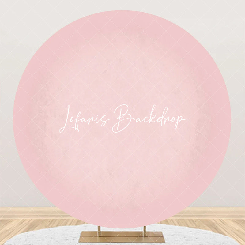 Lofaris Round Bright Pink Solid Color Birthday Backdrop