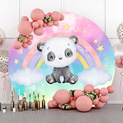 Lofaris Round Colorful Rainbow Clould Baby Shower Backdrop