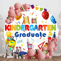 Lofaris Round Cute Stationery Kindergarten Graduate Backdrop