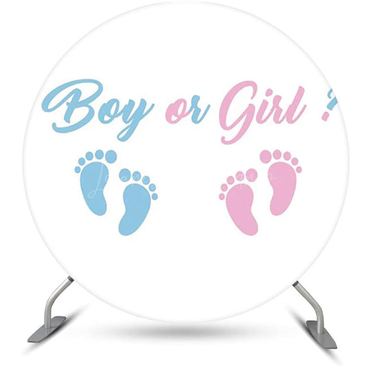 Lofaris Round Footprint Boy Or Girl Gender Reveal Backdrop