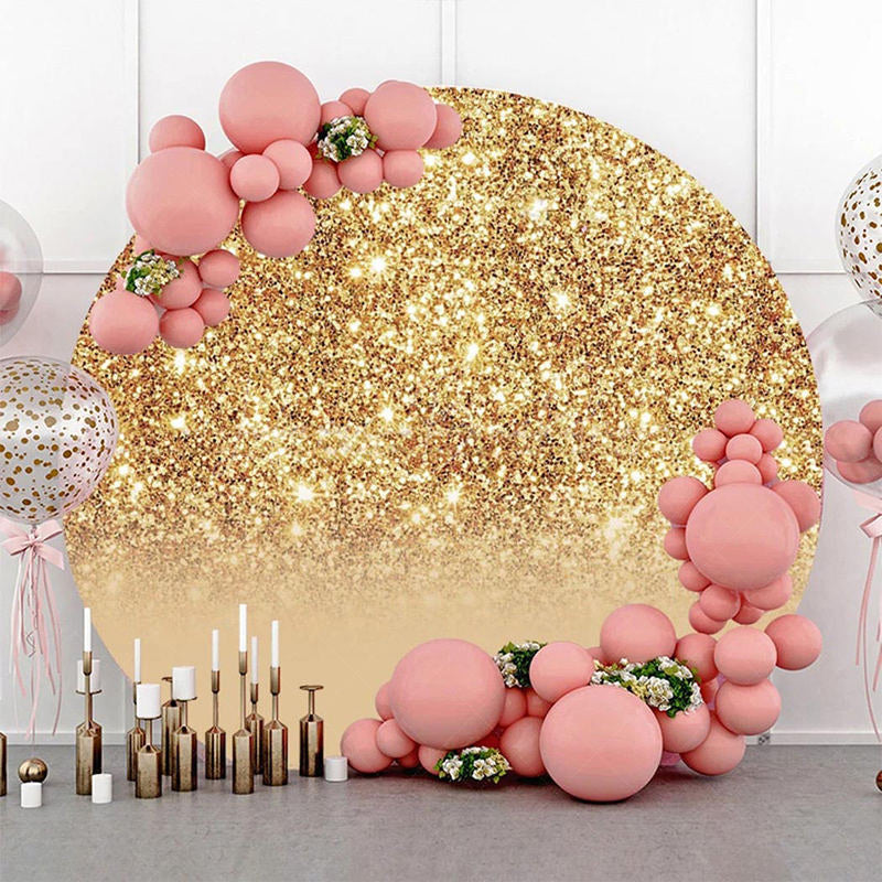 Lofaris Round Golden Glitter Bokeh Backdrop For Birthday