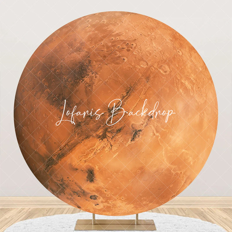 Lofaris Round Mars Surface Texture Planet Birthday Backdrop