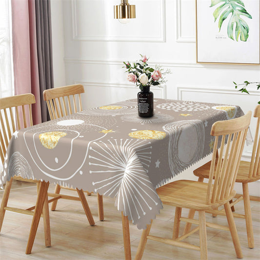 Lofaris Round Planet Rectangle Tablecloth For Kitchen