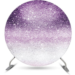 Lofaris Round Purple Silver Glitter Bokeh Birthday Backdrop