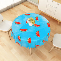 Lofaris Round Sky Blue Watermelon Cute Summer Tablecloth