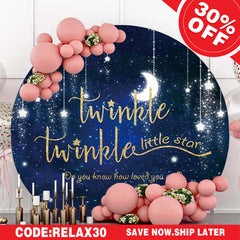 (Ship In 24HR) Round Twinkle Twinkle Little Star Baby Shower Backdrop