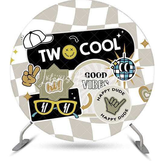 Lofaris Round Two Cool Sunglasses Plaid Birthday Backdrop