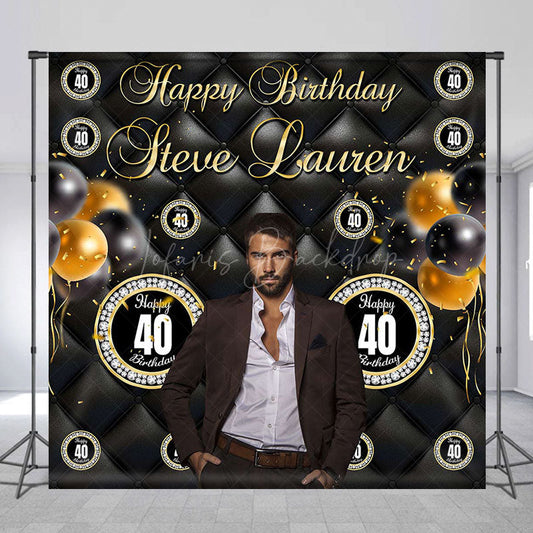 Lofaris Royal Black Balloon Custom 40th Birthday Backdrop