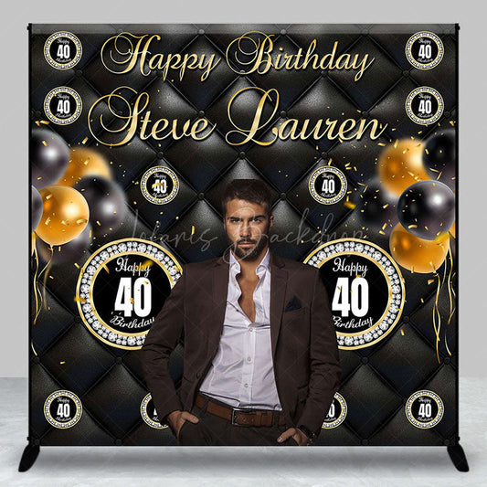 Lofaris Royal Black Balloon Custom 40th Birthday Backdrop