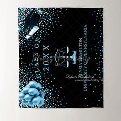 Lofaris Royal Blue Bokeh Ballons Class Of 2022 Black Backdrop