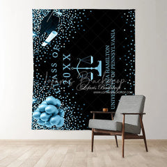 Lofaris Royal Blue Bokeh Ballons Class Of 2022 Black Backdrop