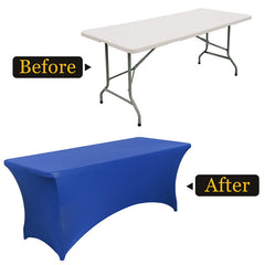 Lofaris Royal Blue Fitted Spandex Rectangle Banquet Table Cover