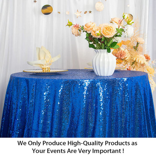 Lofaris Royal Blue Glitter Sequin Banquet Round Table Cover