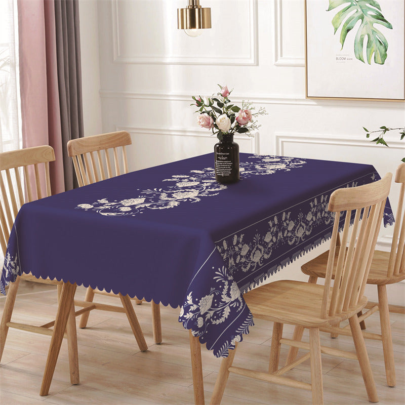 Lofaris Royal Blue Patterns Classic Rectangle Tablecloth