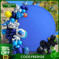 (Ship In 24HR) Royal Blue Round Party Backdrop for Photo Booth
