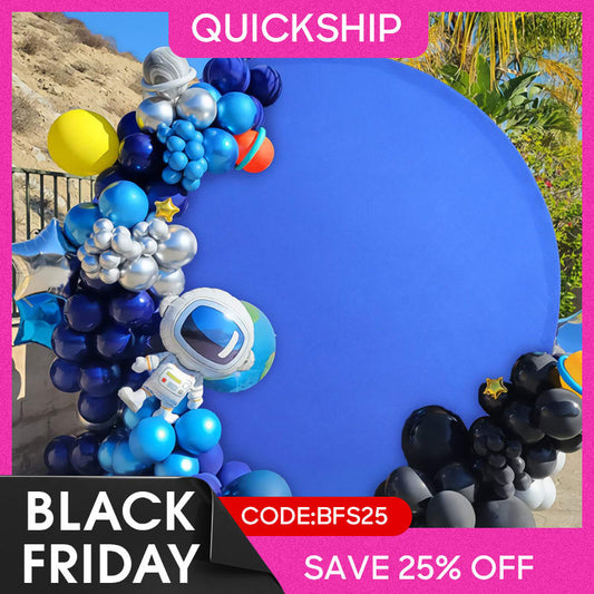 (Ship In 24HR) Royal Blue Round Party Backdrop for Photo Booth
