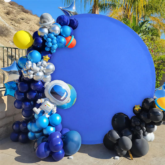 (Ship In 24HR) Royal Blue Round Party Backdrop for Photo Booth