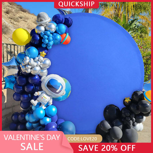 (Ship In 24HR) Royal Blue Round Party Backdrop for Photo Booth