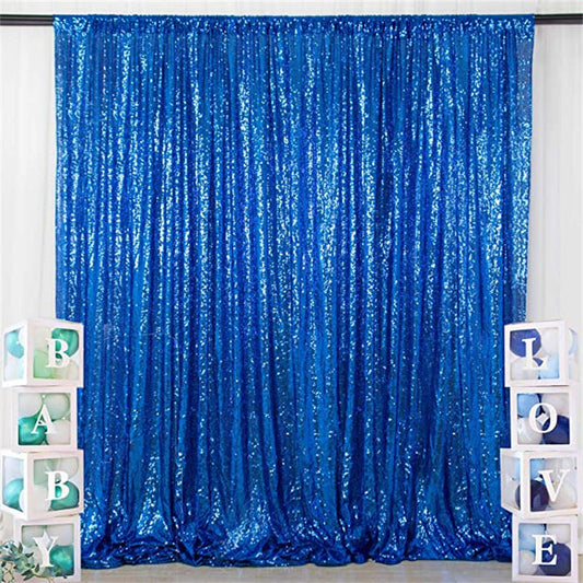 Lofaris Royal Blue Sequin Backdrop Curtain Glitter Photo Booth