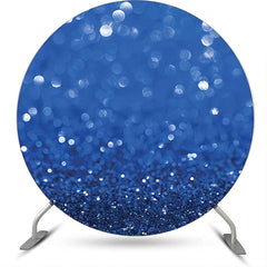 Lofaris Royal Blue Sparkle Bokeh Solid Color Round Backdrop