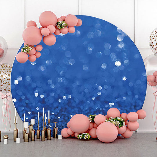 Lofaris Royal Blue Sparkle Bokeh Solid Color Round Backdrop