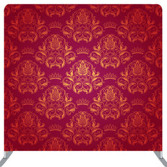Lofaris Royal Crowns Pattern Dark Red Frabric Backdrop Cover
