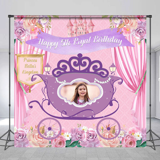 Lofaris Royal Floral Custom Photo 5th Birthday Backdrop