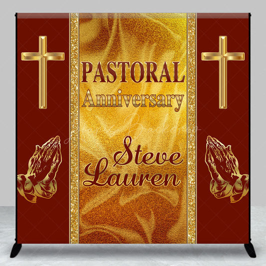 Lofaris Royal Gold Red Custom Pastoral Anniversary Backdrop