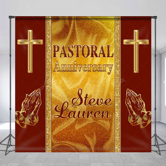 Lofaris Royal Gold Red Custom Pastoral Anniversary Backdrop