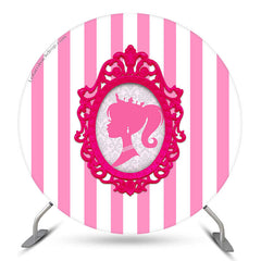 Lofaris Royal Princess Pink White Round Backdrop For Girls