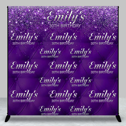 Lofaris Royal Purple Glitter Custom 30th Birthday Backdrop