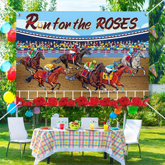 Lofaris Run For Rose Horse Race Course Kentucky Derby Backdrop