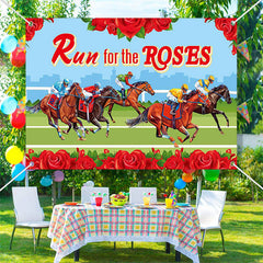 Lofaris Run For Roses Horsing Red Kentucky Derby Backdrop