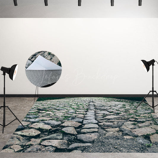 Lofaris Rustic Country Bluestone Road Photography Floor Mat