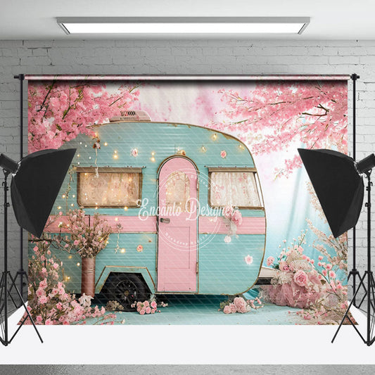 Lofaris RV Peach Tree Romantic Spring Backdrop For Photo