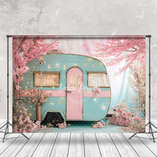 Lofaris RV Peach Tree Romantic Spring Backdrop For Photo